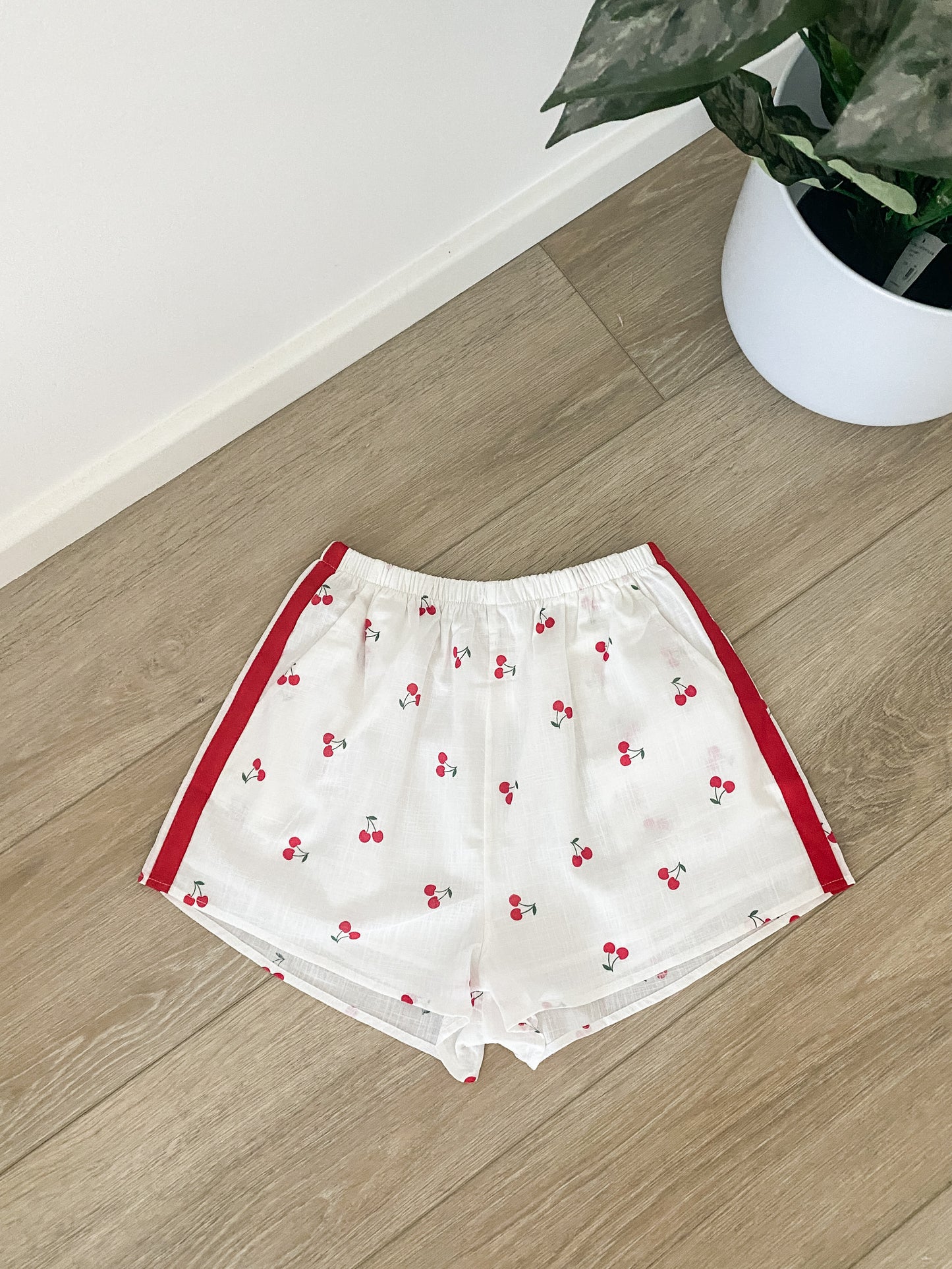 White Cherry Racer Shorts