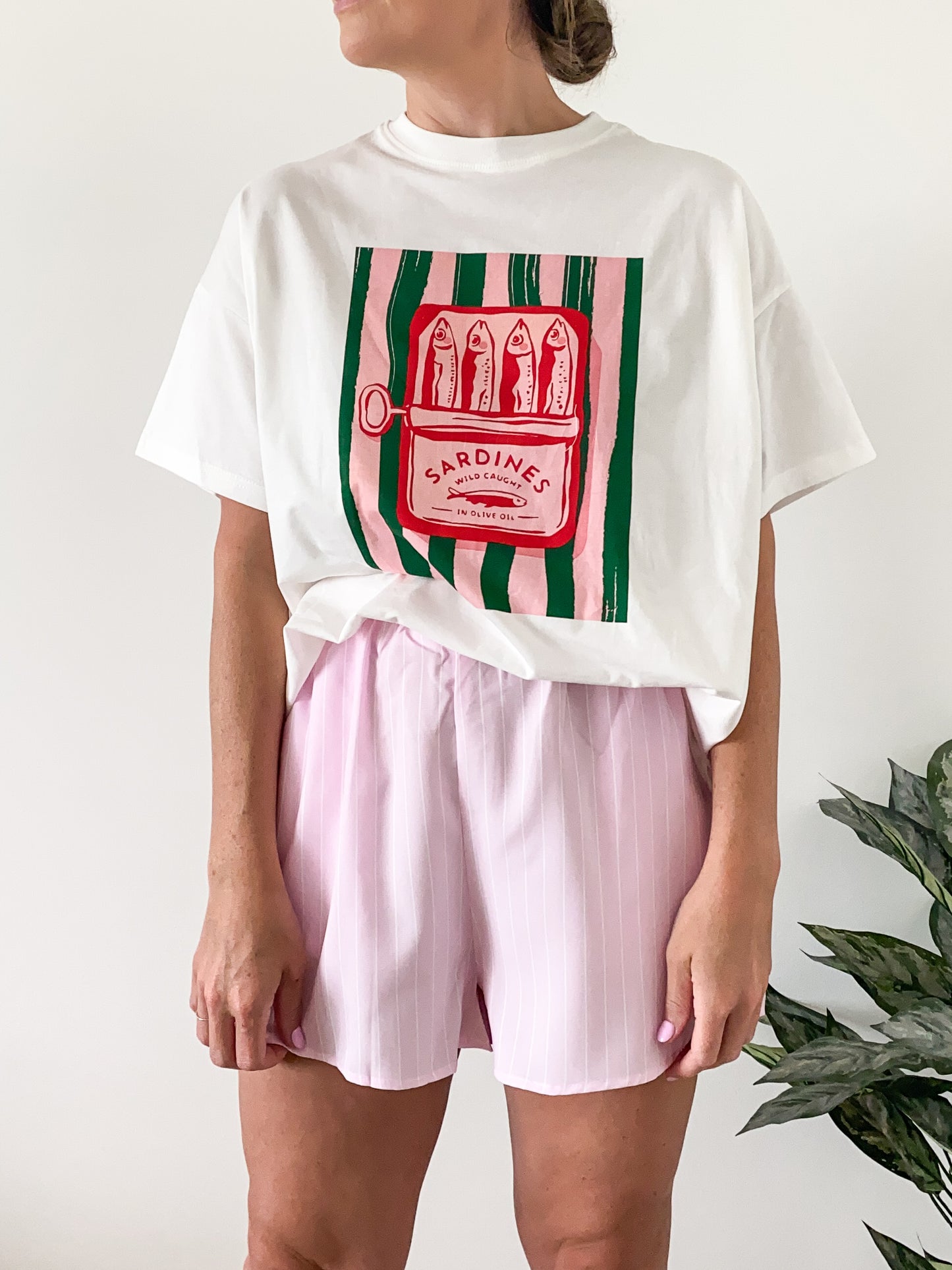 Pink Pinstripe Shorts