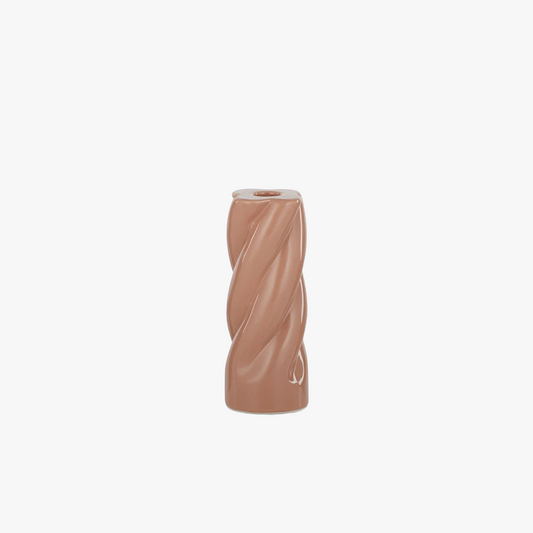 Twister Ceramic Candle Holder - Biscuit