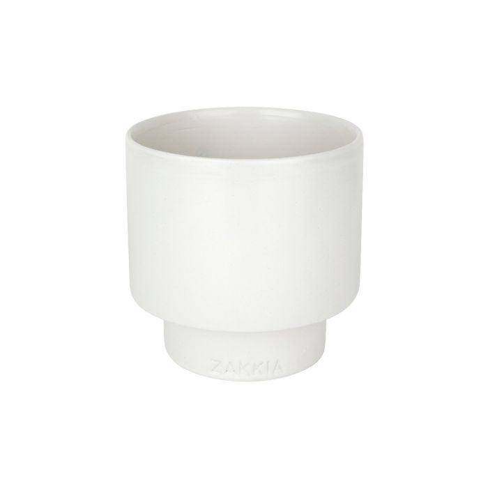 Podium Pot - Medium Glazed White