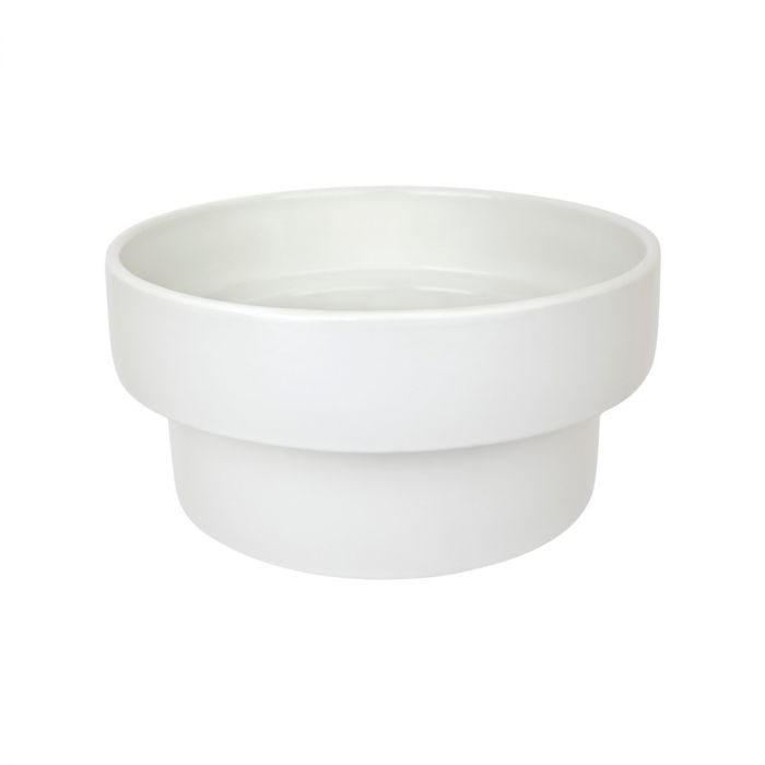 Podium Pot - Flat Glazed White
