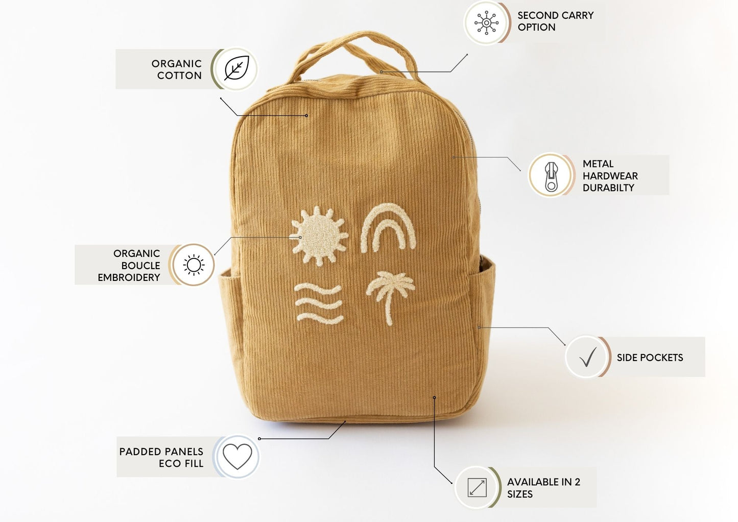 Large Solstice Organic Backpack - Honey