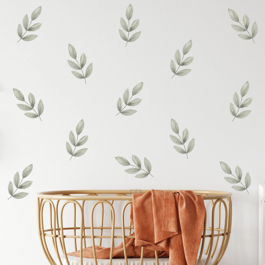 'Greenery Leaf' Removable Fabric Wall Decal Set
