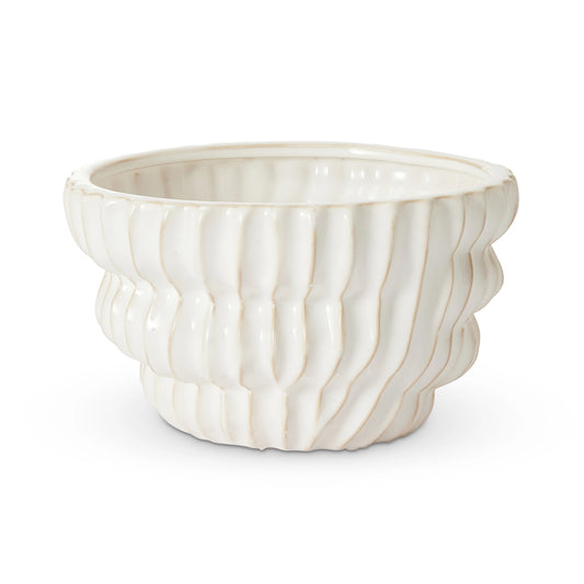 Somerset Ribbed White Planter