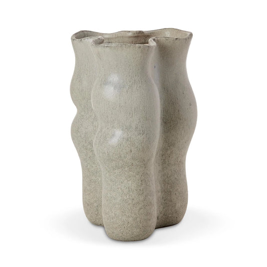 August Wavy Mineral Vase - Green