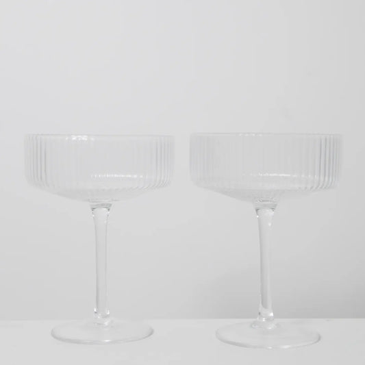 Hazel Ribbed Coupe Glass - Set of 2