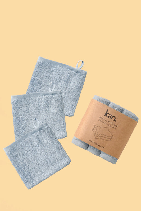 Wash Cloths 3 Pack - Dusky Blue