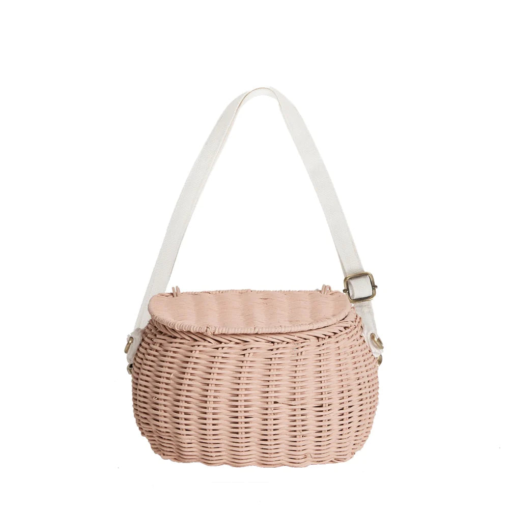 Mini Chari Rattan Bag - Rose