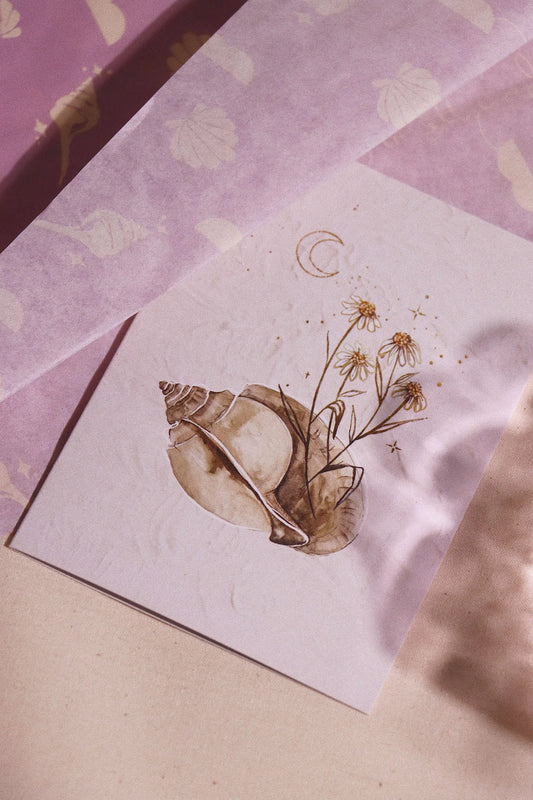 Seashells + Flowers Card
