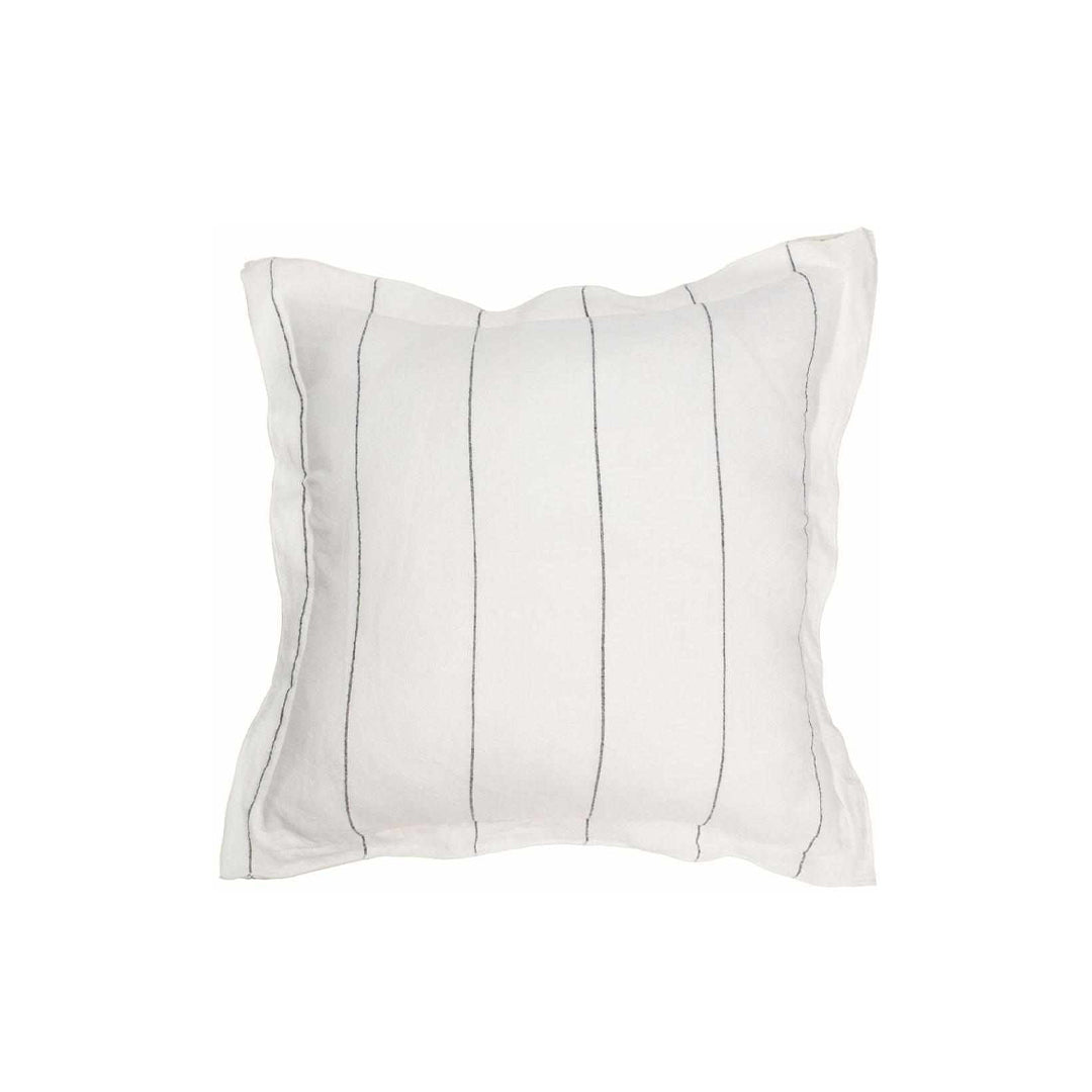 Carter Cushion White & Charcoal Stripe - Small Square