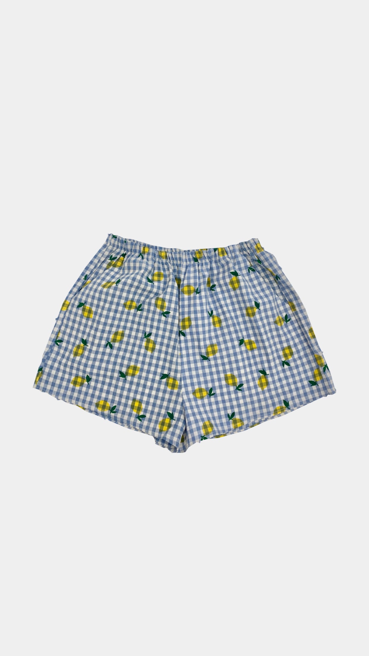 Lemon Blue Gingham Shorts