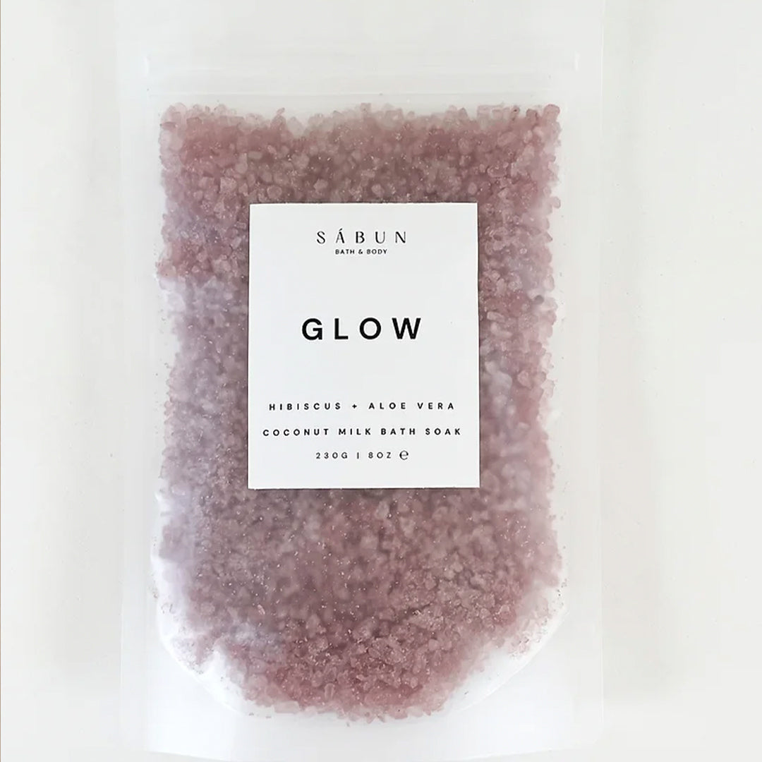 Glow Bath Soak - Coconut Milk, Hibiscus & Aloe Vera 230g Refill Bag