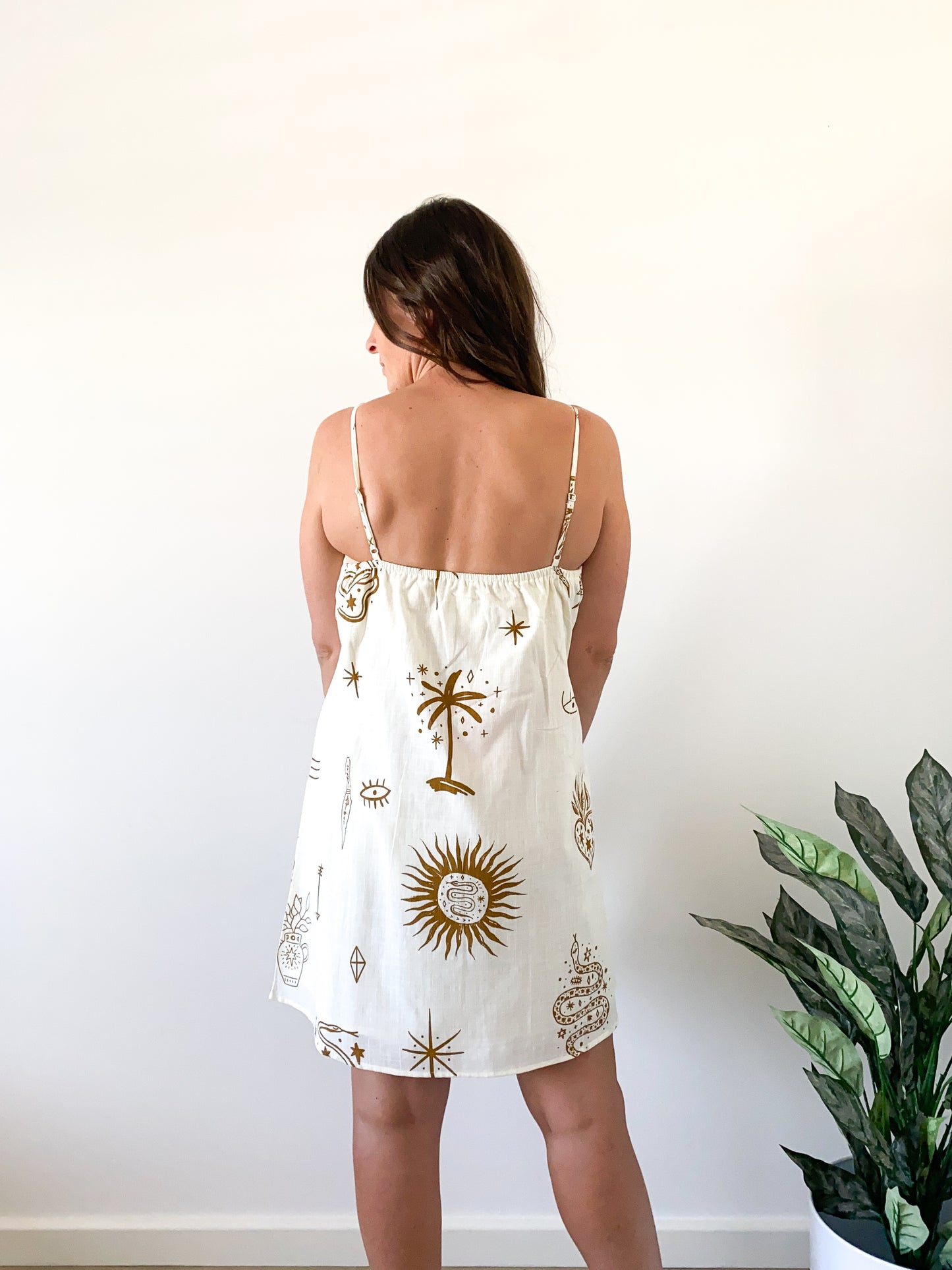 Sun Snake Mini Dress - Beige