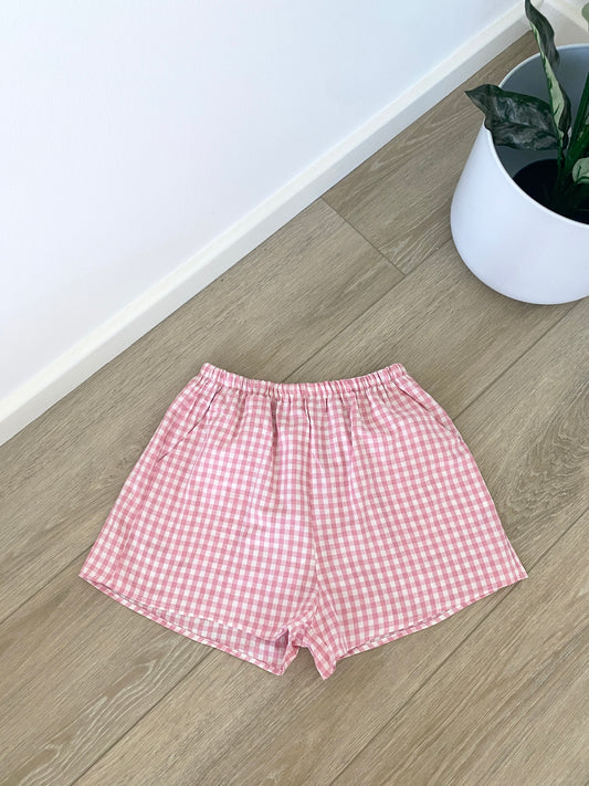 Pink Gingham Shorts