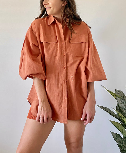 Linen Shirt - Rust