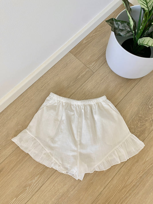 Hazel Ruffle Shorts - White