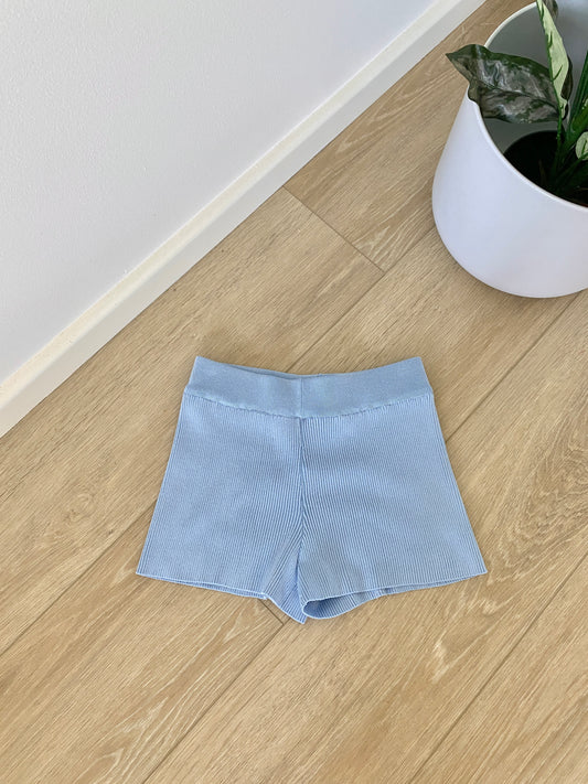 Georgia Knit Shorts - Baby Blue