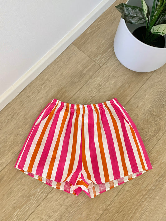 Pink + Orange Stripe Shorts