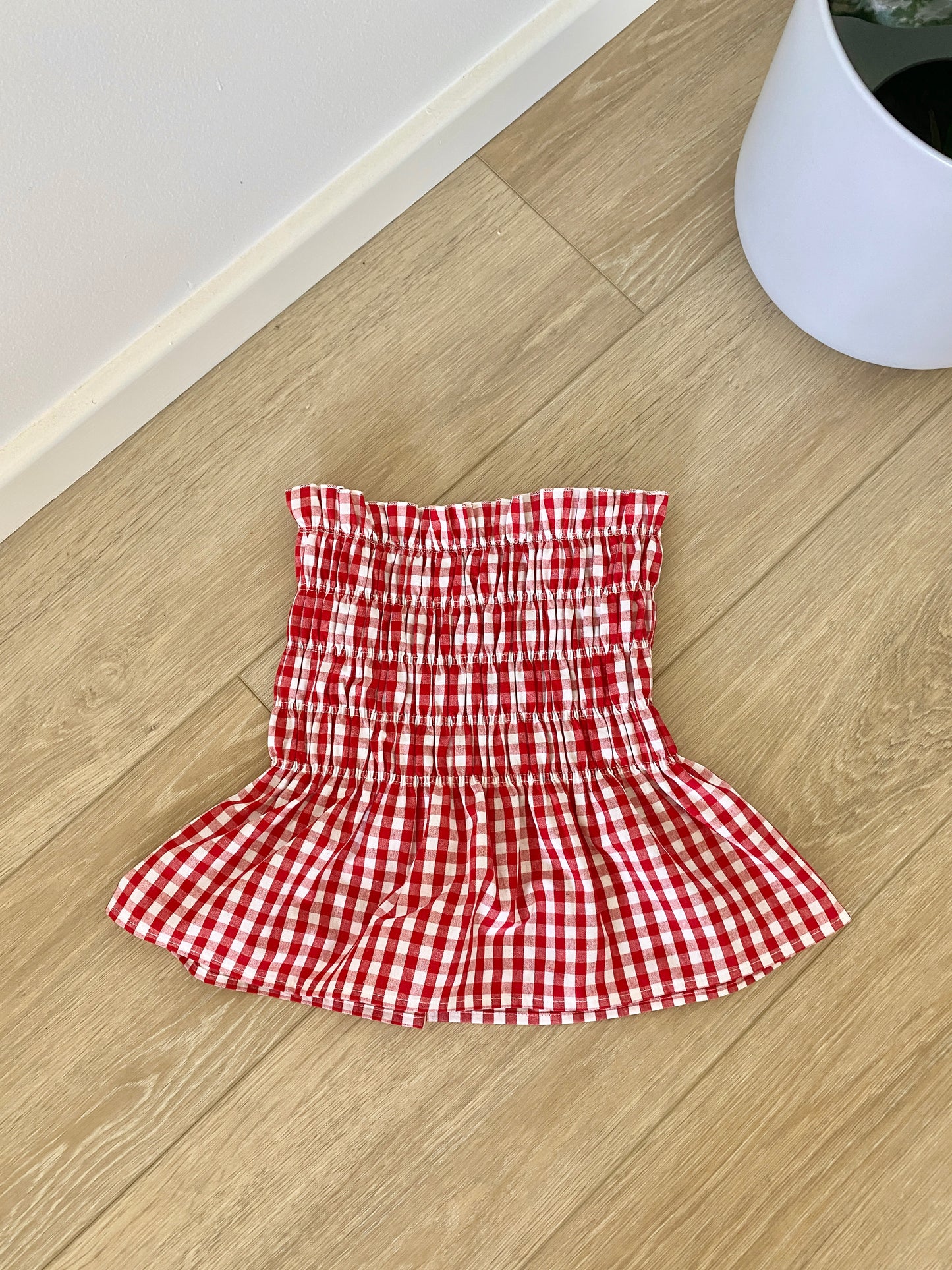 Hazel Ruffle Top - Red Gingham