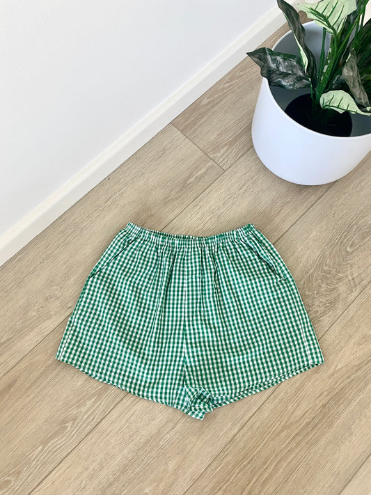 Green Gingham Shorts