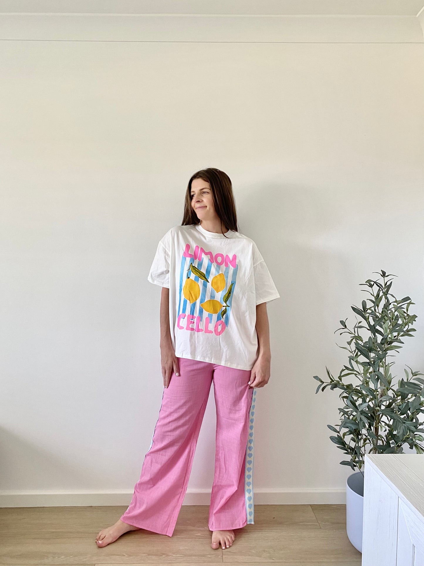 Pink + Blue Heart Racer Pants - By Frankie