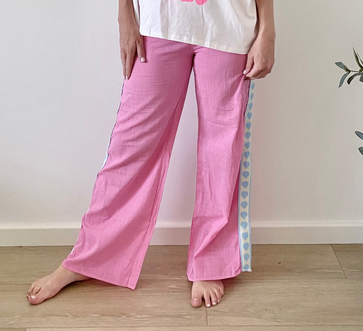 Pink + Blue Heart Racer Pants - By Frankie