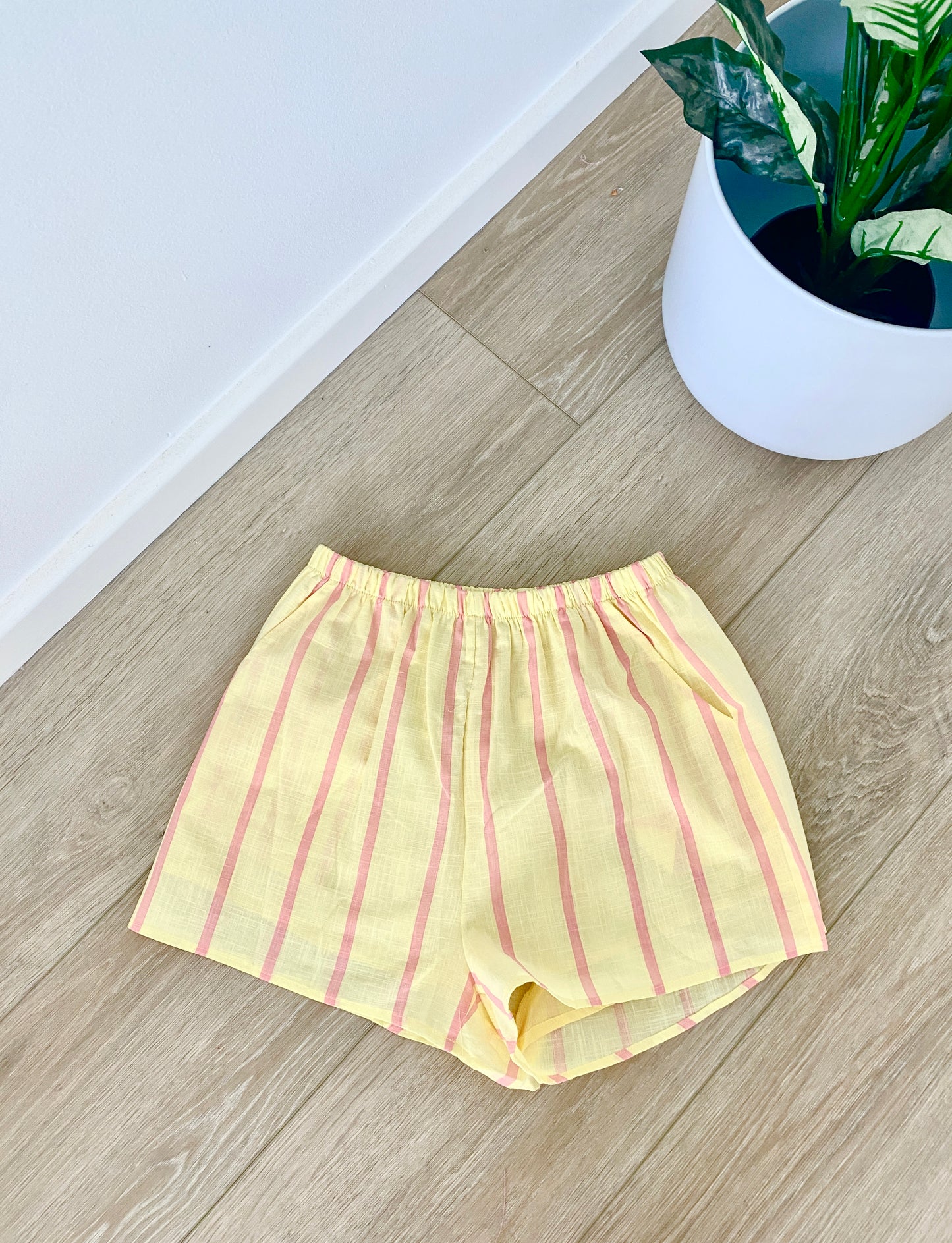 Pink + Yellow Striped Shorts