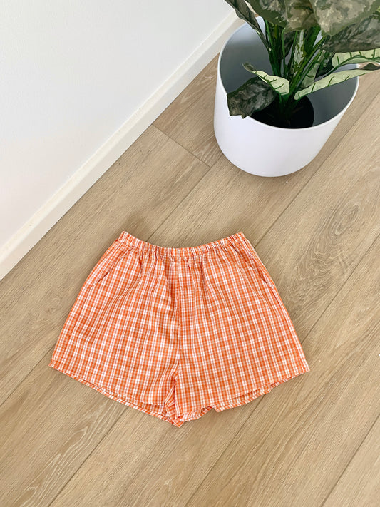 Orange Checkered Shorts