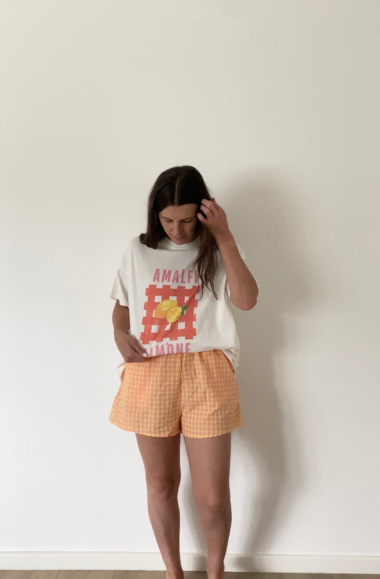 Peach Gingham Shorts