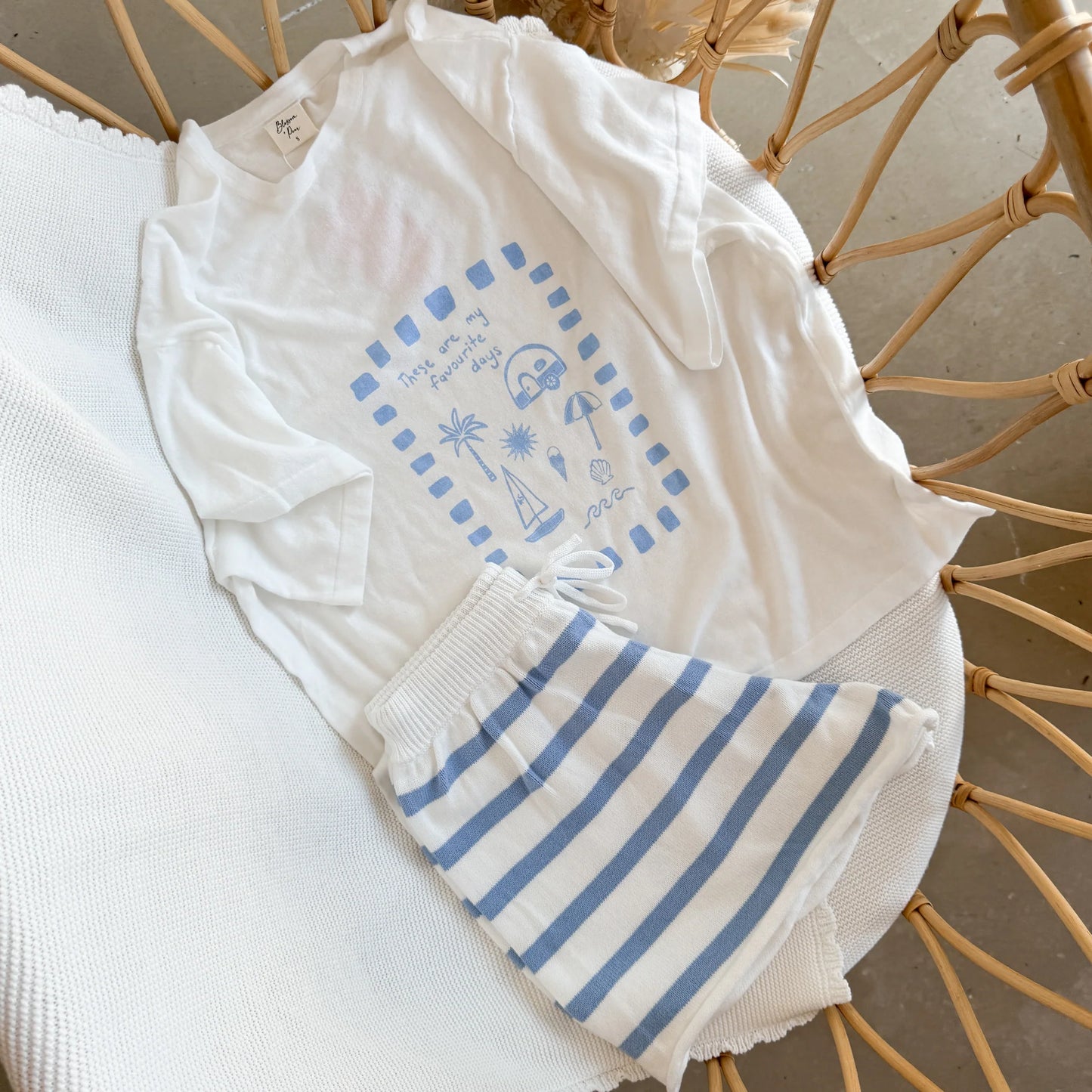 Ladies 'Favourite Days' Tee - White & Blue