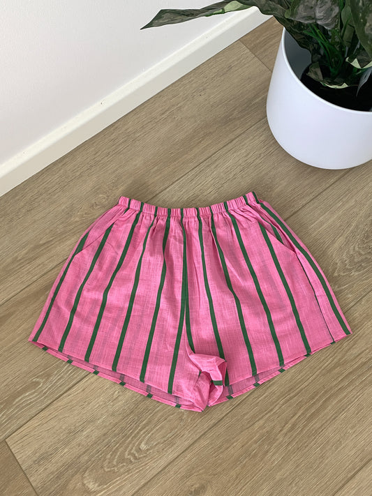 Pink + Green Stripe Shorts