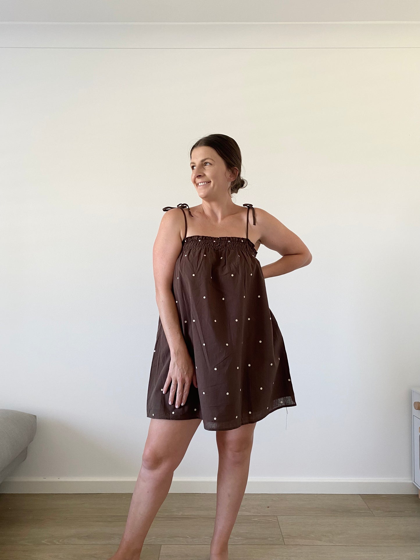 Florence Tie Dress - Chocolate