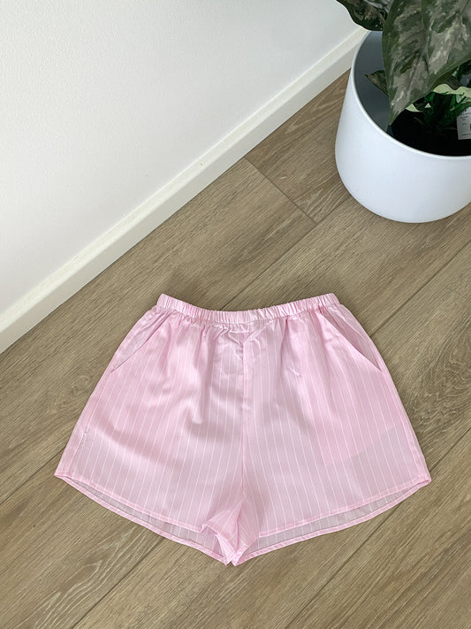 Pink Pinstripe Shorts