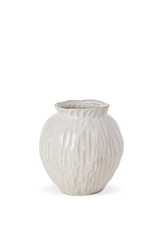 Jarah Textured Vase - White