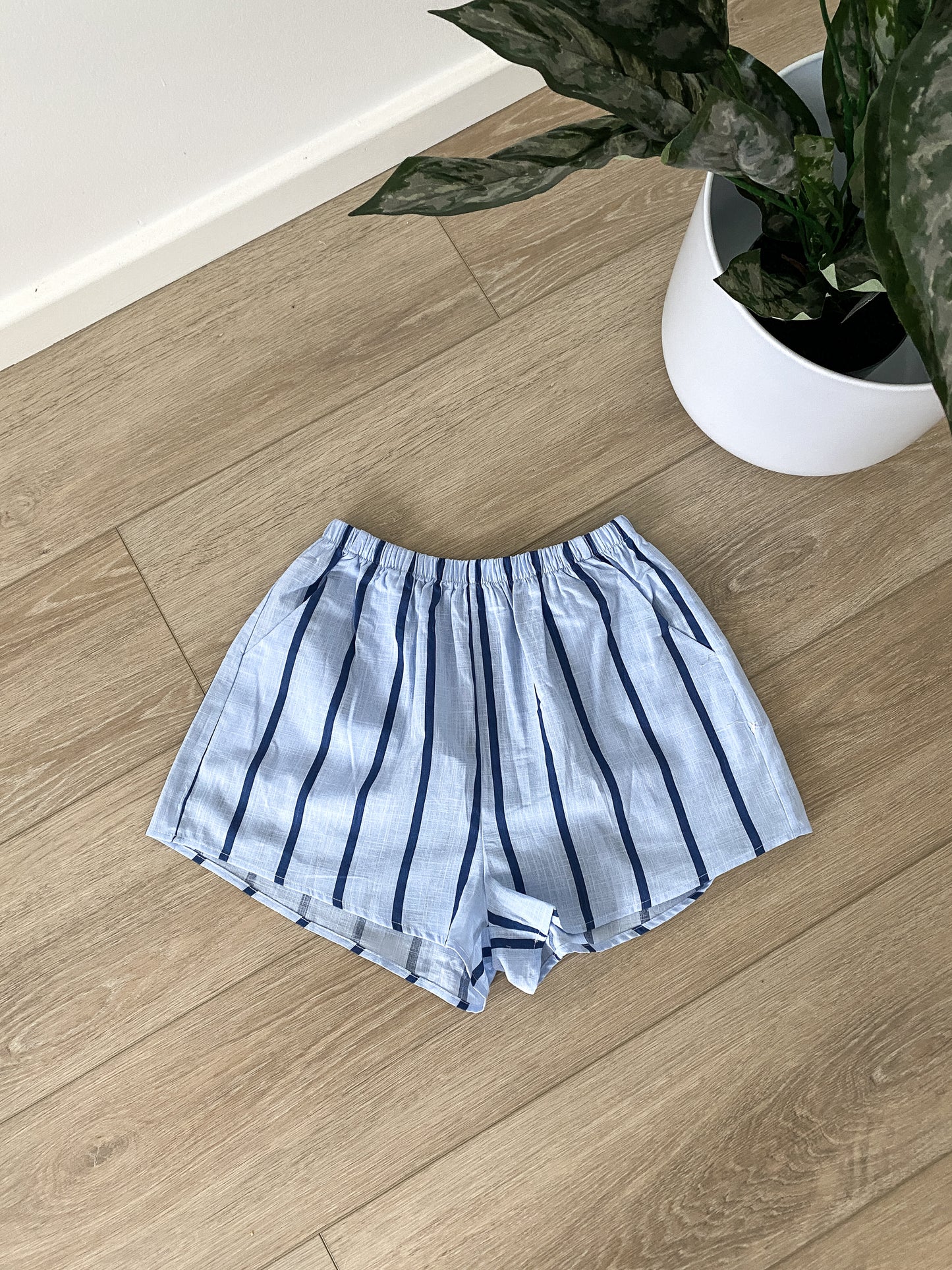 Blue Striped Shorts