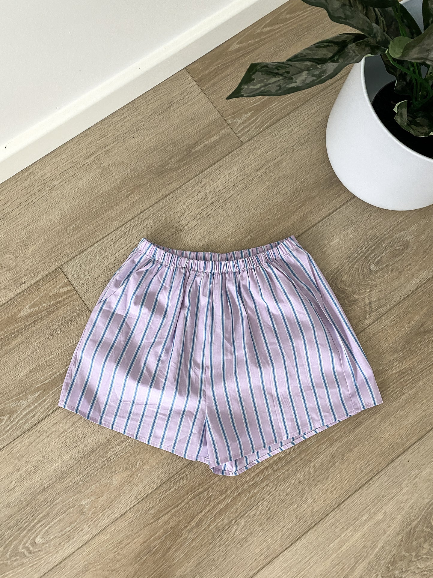 Blue + Purple Striped Shorts