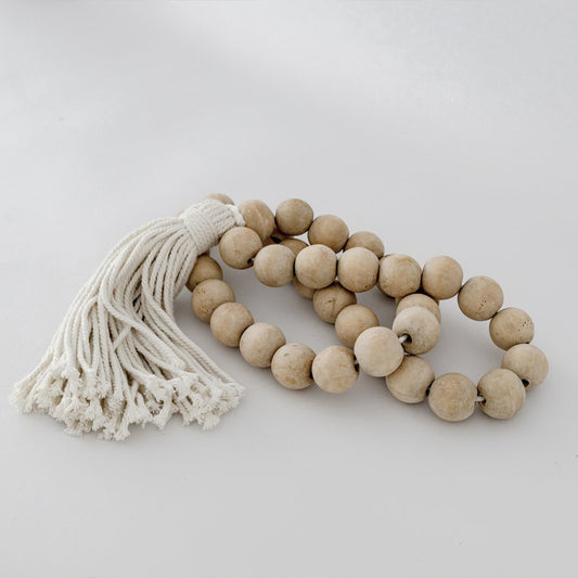 Natural Beads with Tassel - Large