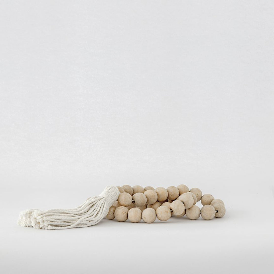 Natural Beads with Tassel - Large