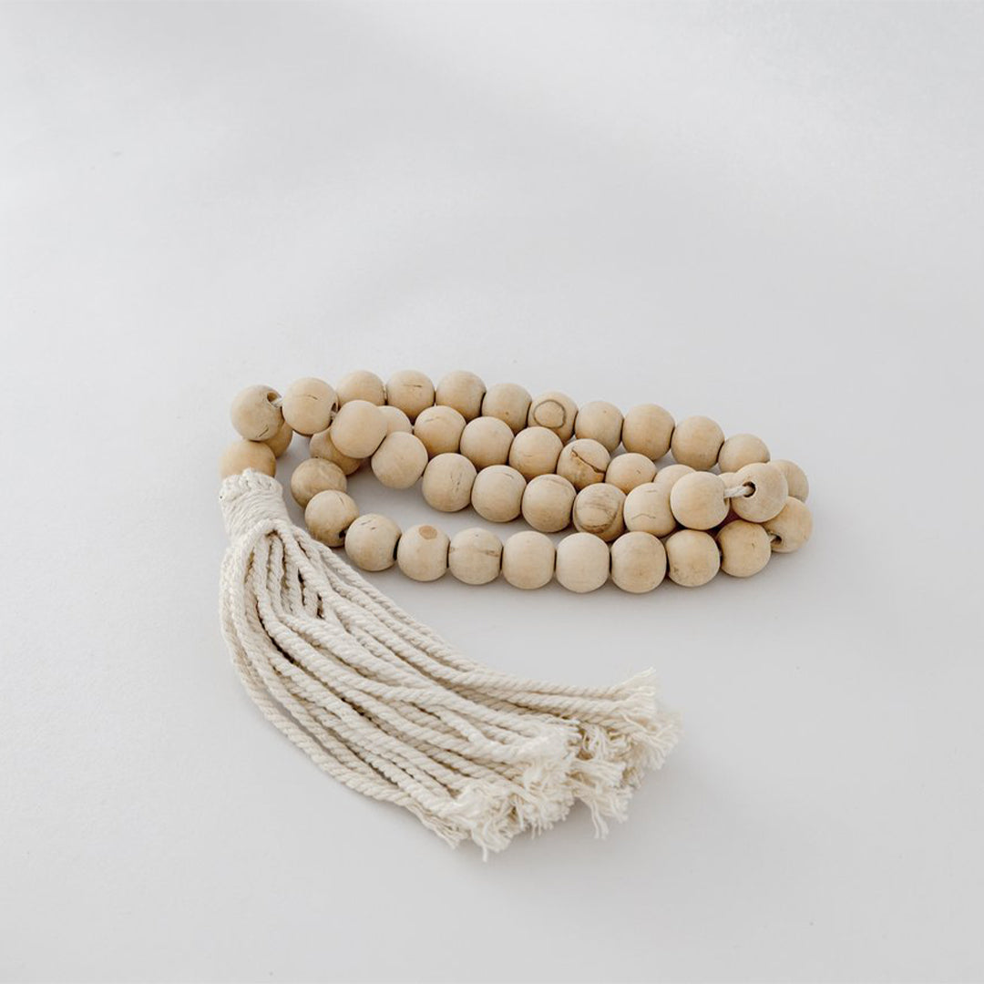 Natural Beads with Tassel - Small