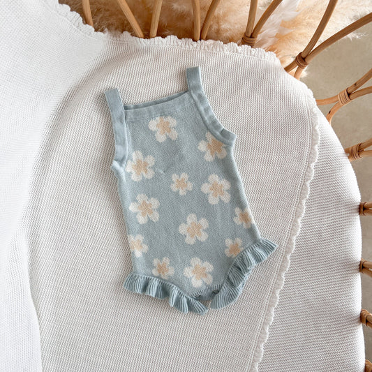 Blue Daisy Knit Playsuit