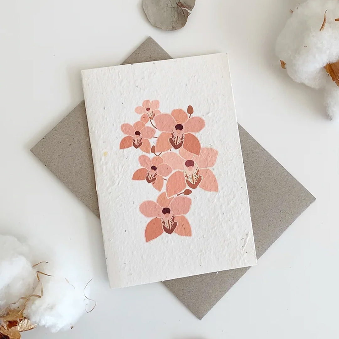 Pink Orchid Card - Plantable