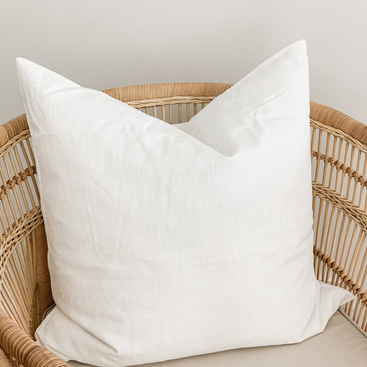 Ramie Euro Cushion Cover Non-Fringed - Chalk