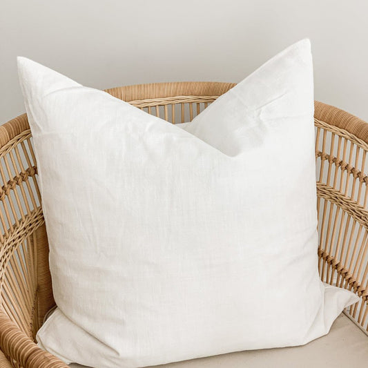 Ramie Standard Cushion Cover Non-Fringed - Chalk