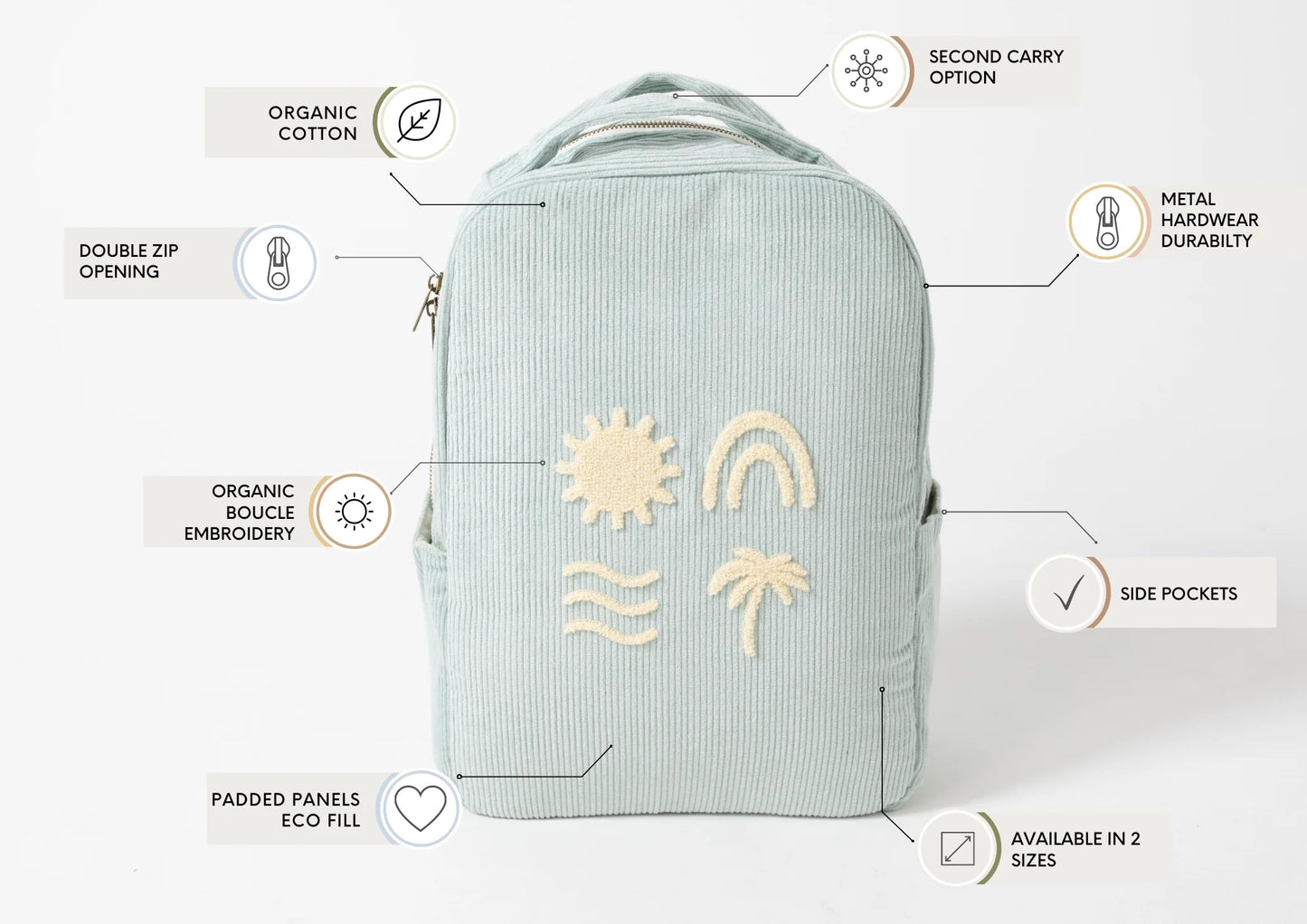 Large Solstice Organic Backpack - Seamist