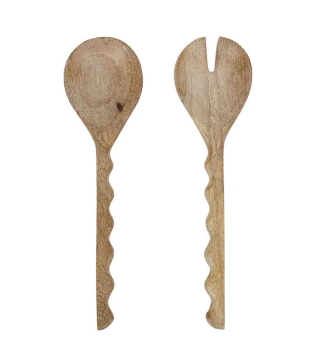 Turin Wood Salad Servers - Set of 2