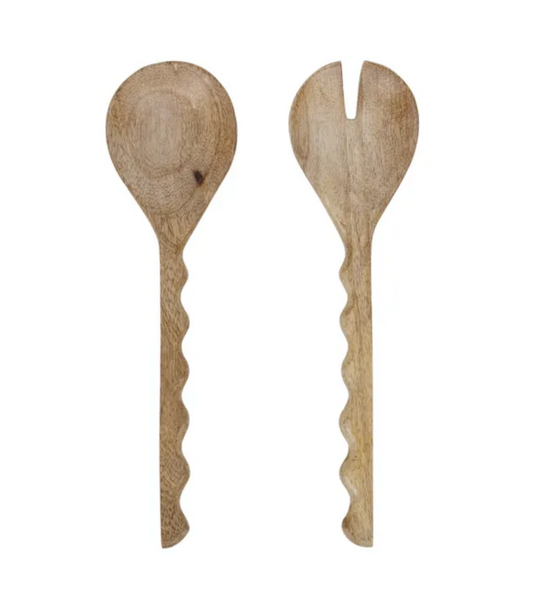 Turin Wood Salad Servers - Set of 2