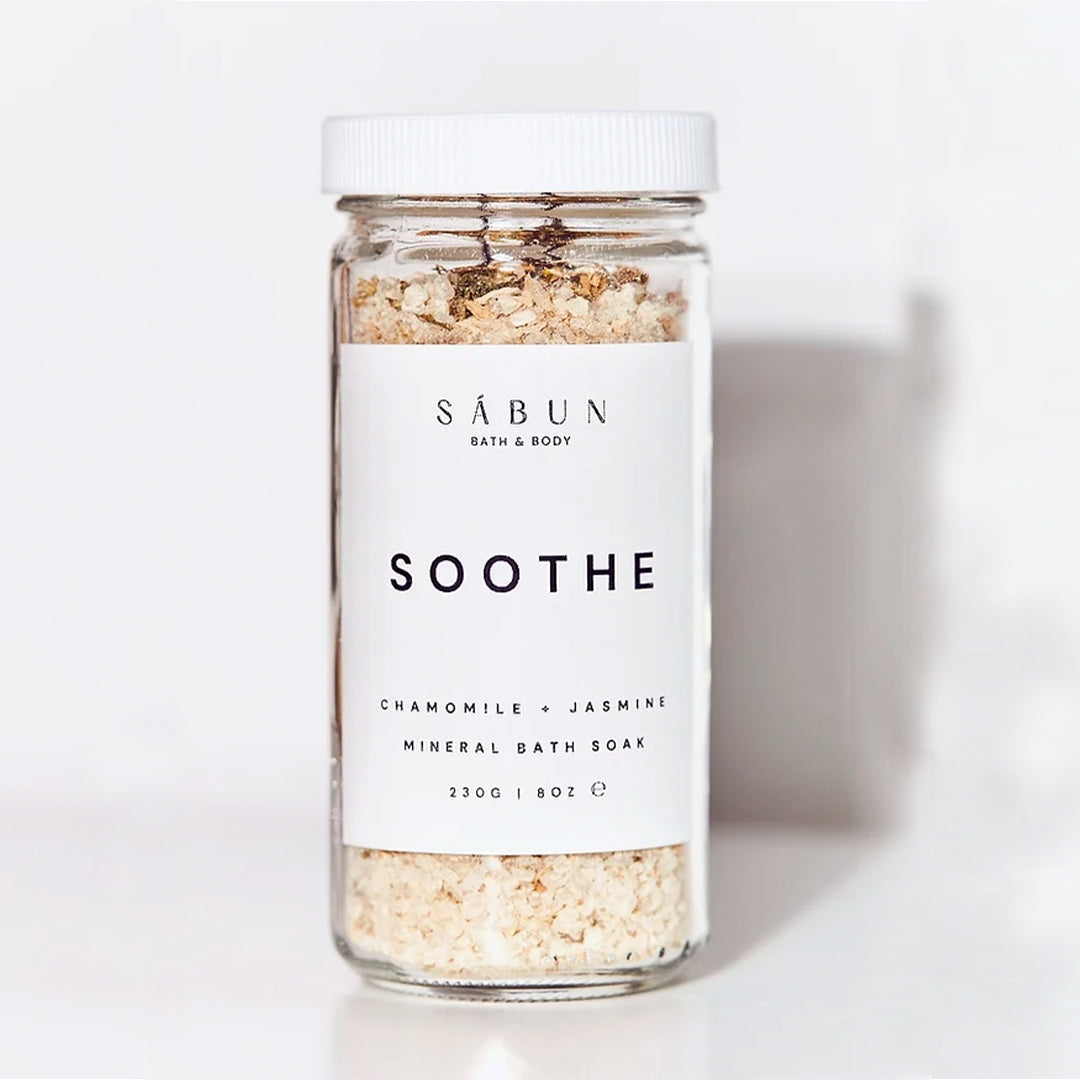 Soothe Bath Soak - Chamomile & Jasmine 230g Glass Jar