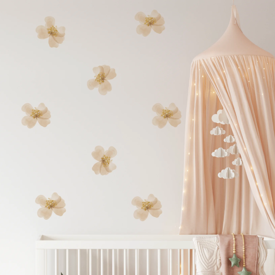 'Honey Floral' Removable Fabric Wall Decal Set