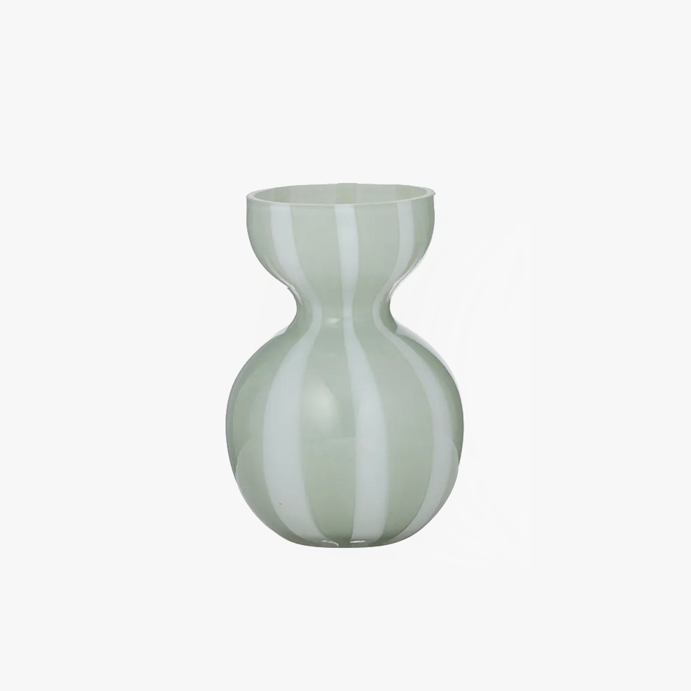 Bobbi Glass Vase - Seafoam/White