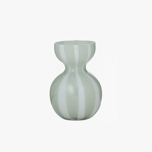 Bobbi Glass Vase - Seafoam/White